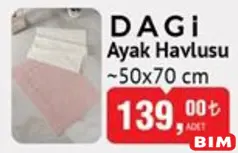 DAGİ AYAK HAVLUSU 50X70 CM DAGİ AYAK HAVLUSU 50X70 CM